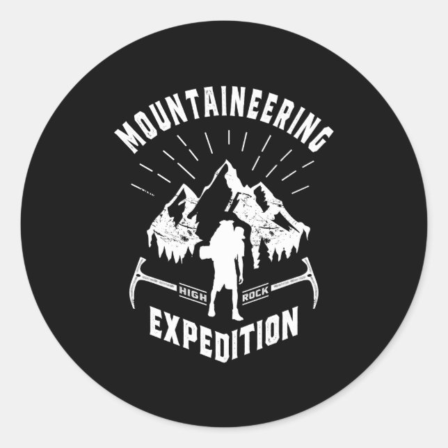 Hot Mountainering T - Shirt Geschenk Runder Aufkleber (Vorderseite)
