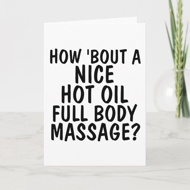 HOT ÖLKÖRPERMASSAGE GREETKARTEN KARTE (Vorderseite)