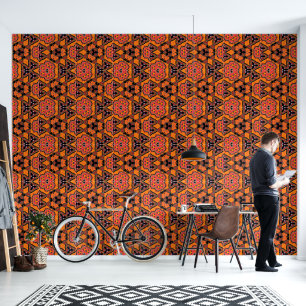 Hot Orange Geo Tapete