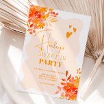 Hot orange Wavy Rahmen boho blumensüß 16 Einladung<br><div class="desc">Sweet 16 Planung got einfach viel hübscher mit unserer Hot orange Wavy Rahmen boho Blumengeburtstag Einladung. Machen Sie sich bereit, stilvoll zu feiern! Unsere 16 . Geburtstag Einladung enthält handgemalte, hellorange, gelb blühende Aquarellbouquet mit Pfannenbäumen und Rose, mit einem modernen Pinselskript-Schriftart auf einem gewölbten, zartem Rahmen mit niedlichen Herzen. Alle...</div>