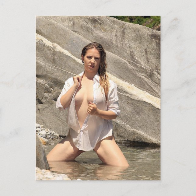 Hot Outdoor Model Foto Postkarte (Vorderseite)