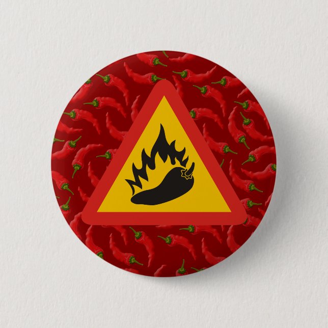 Hot pepper danger sign button (Vorderseite)