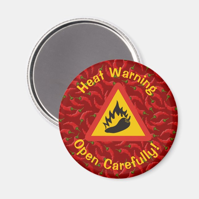 Hot Pepper Danger Sign Magnet (Vorderseite/Rückseite)