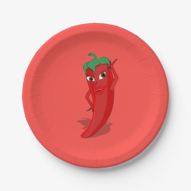 Hot Pepper Diva Pappteller (Vorderseite)