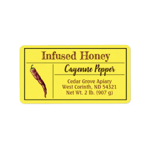 Hot Pepper Yellow Infant Honig Adressaufkleber