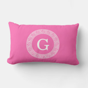 Hot Pink2 Welches erste Monogramm für den griechis Lendenkissen