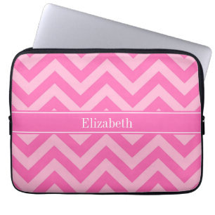 Hot Pink #2 Cotton Candy LG Zickzack Name Monogram Laptopschutzhülle