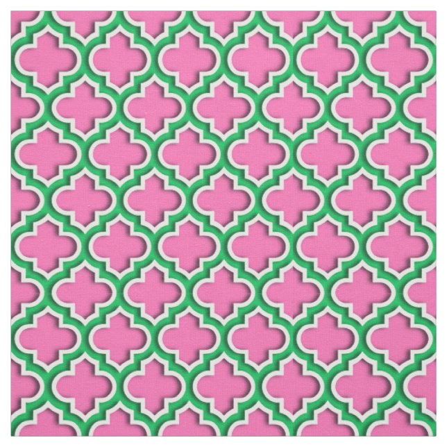 Hot Pink #2, Emerald, Whirlpool, Quatrefolie #5DS Stoff (Muster)