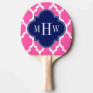 Hot Pink #2 Welch marokkanische #4 Navy Name Monog Tischtennis Schläger