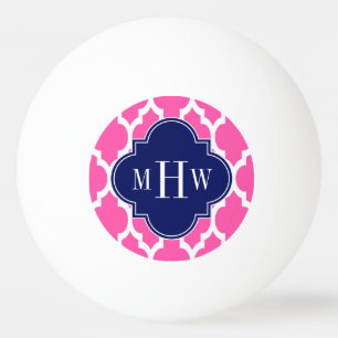 Hot Pink #2 Welch marokkanische #4 Navy Name Monog Tischtennisball