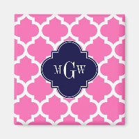 Hot Pink#2 Welches marokkanische #5 Navy 3 Monogra