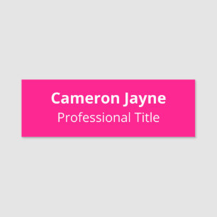 Hot Pink 3x1 Name Markierung ohne Logo Magnesium o Namensschild