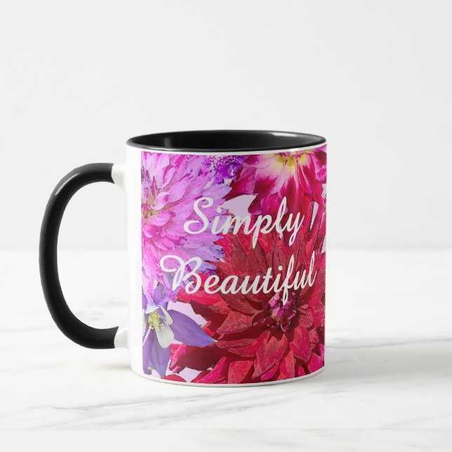 Hot Pink Abstract Watercolor Floral Dahlia Custom  Tasse (Links)
