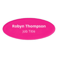 Hot Pink Acrylic Oval Name Markierung Magnet Beruf