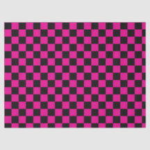 Hot Pink and Black  Checkered Print 