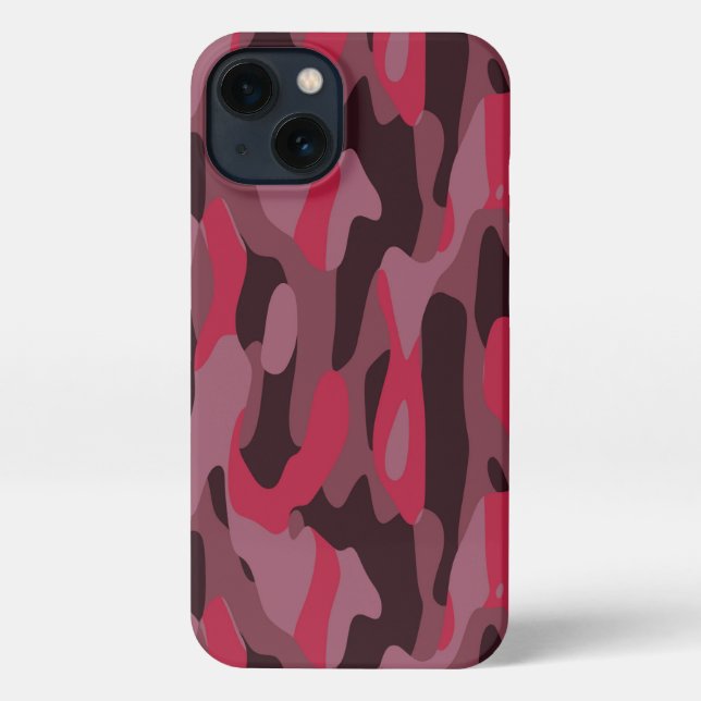 Hot pink and Burgundy Camo iPhone Hülle (Rückseite)