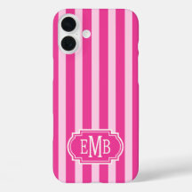 Hot Pink and Pink Monogrammed Stripes