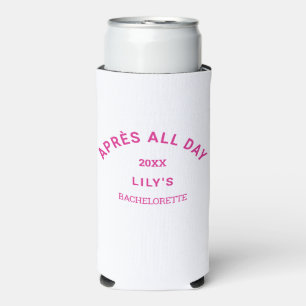 Hot Pink Après Ganztags Wappen Bachelorette Selters Dosenkühler