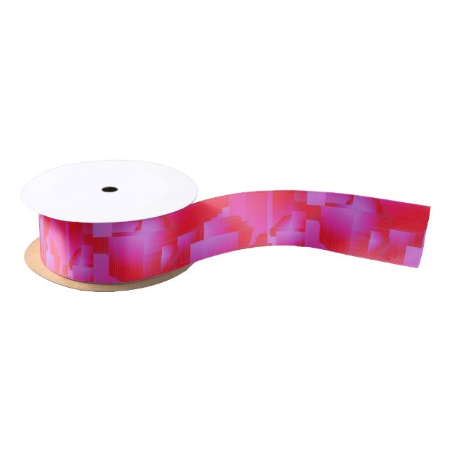 Hot Pink Art Deco Satinband (Spule)