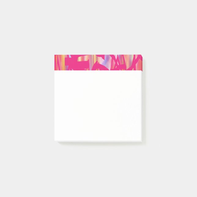 Hot Pink Art Whitepaper Post-it Klebezettel (Vorderseite)