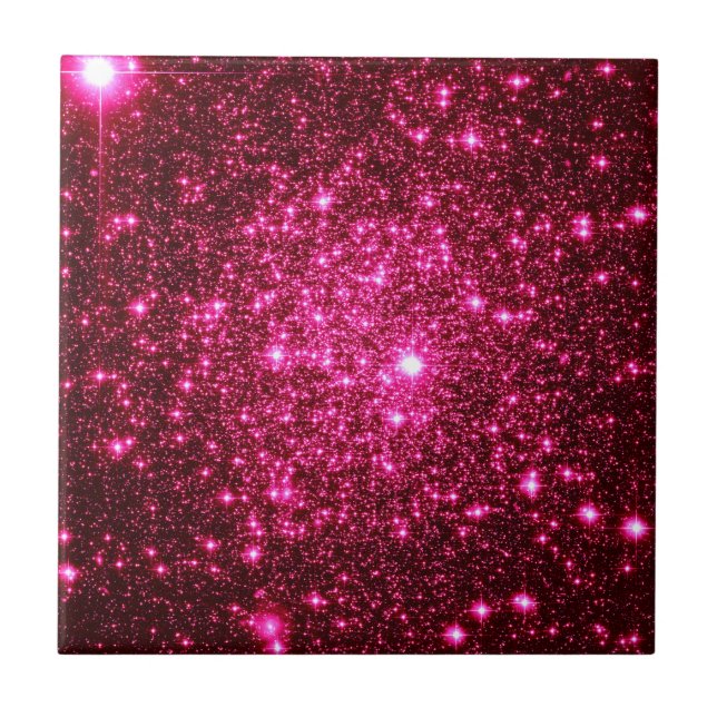 Hot Pink Astral Glitzer Fliese (Vorderseite)