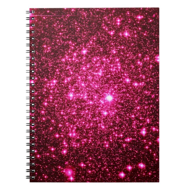 Hot Pink Astral Glitzer Notizblock (Vorderseite)