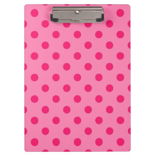 Hot Pink auf rosa Polka Dots Design Klemmbrett