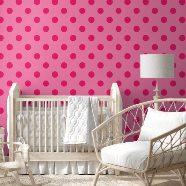 Hot Pink auf rosa Polka Dots Design Tapete (Von Creator hochgeladen)