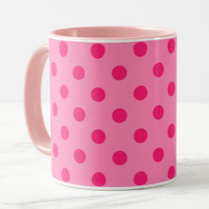 Hot Pink auf rosa Polka Dots Design Tasse