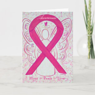 Hot Pink Awareness Ribbon Angel Grußkarte Karte