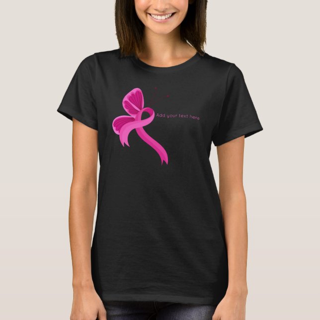 Hot Pink Awareness Ribbon Butterfly T - Shirt (Vorderseite)