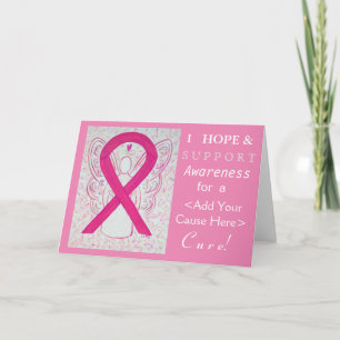 Hot Pink Awareness Ribbon Engel verursachen Karten