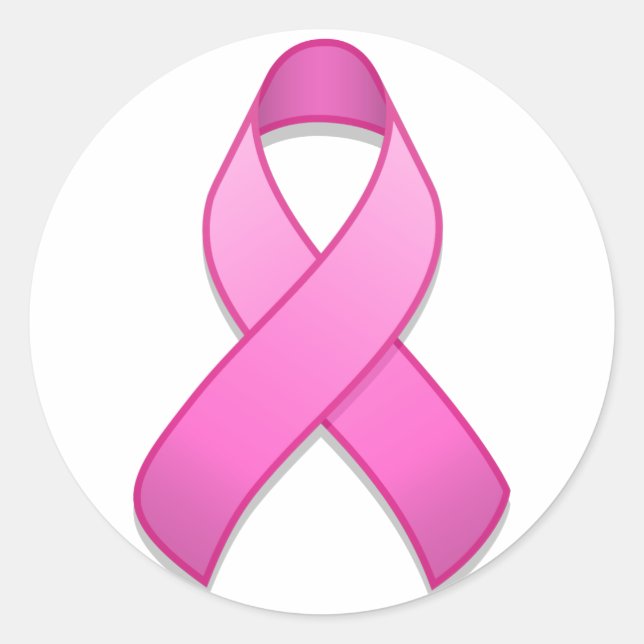 Hot Pink Awareness Ribbon Round Sticker (Vorderseite)
