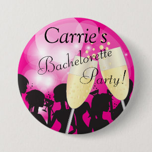 Hot Pink - Bachelorette Diva Girls Nacht Ausflug Button