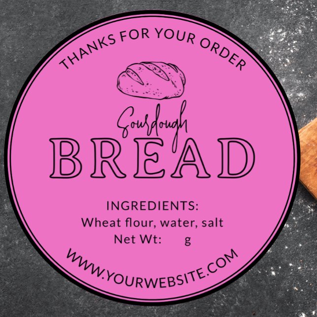 Hot Pink Bakery Sourdough Brot Danke Aufkleber (Von Creator hochgeladen)