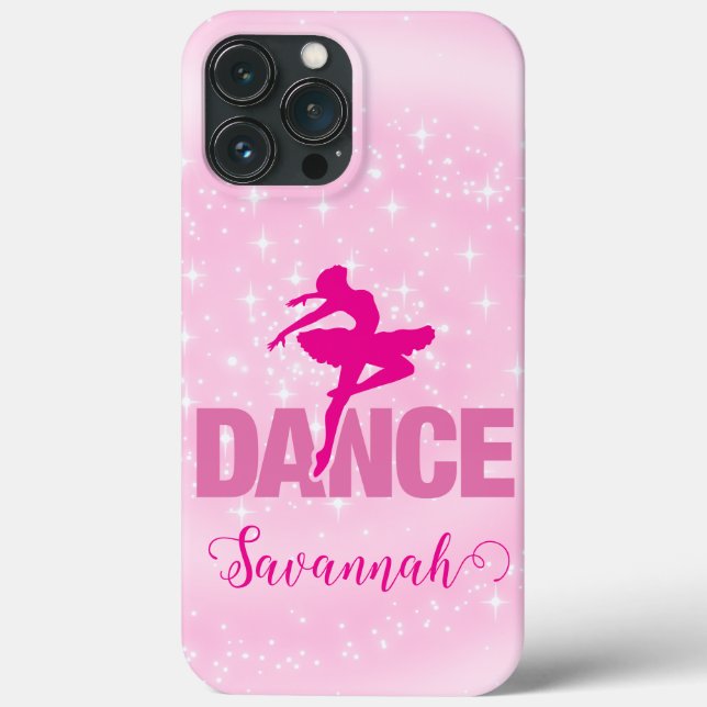Hot Pink Ballerina Tanz Personalisiert Case-Mate iPhone Hülle (Rückseite)