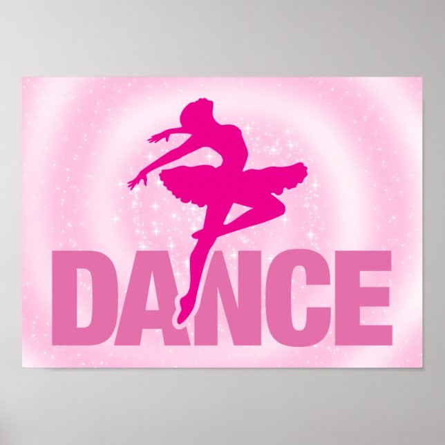Hot Pink Ballerina Tanz Sparkasse Poster (Vorne)