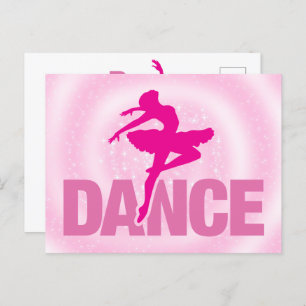 Hot Pink Ballerina Tanz Sparkasse Postkarte