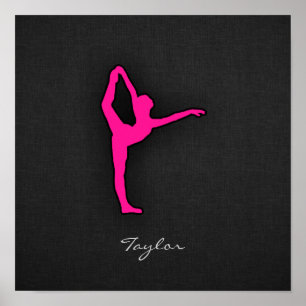 Hot Pink Ballet Dancer Poster