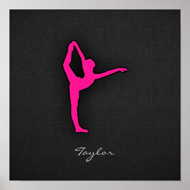 Hot Pink Ballet Dancer Poster (Vorne)
