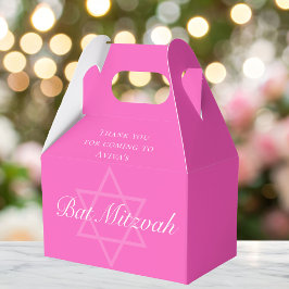 Hot Pink Bat Mitzvah Party Star von David Custom Geschenkschachtel
