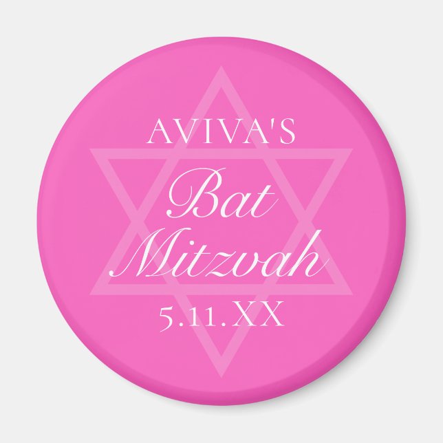 Hot Pink Bat Mitzvah Party Star von David Magnet (Vorne)