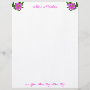Hot Pink Beach Rosen Letterhead Briefkopf