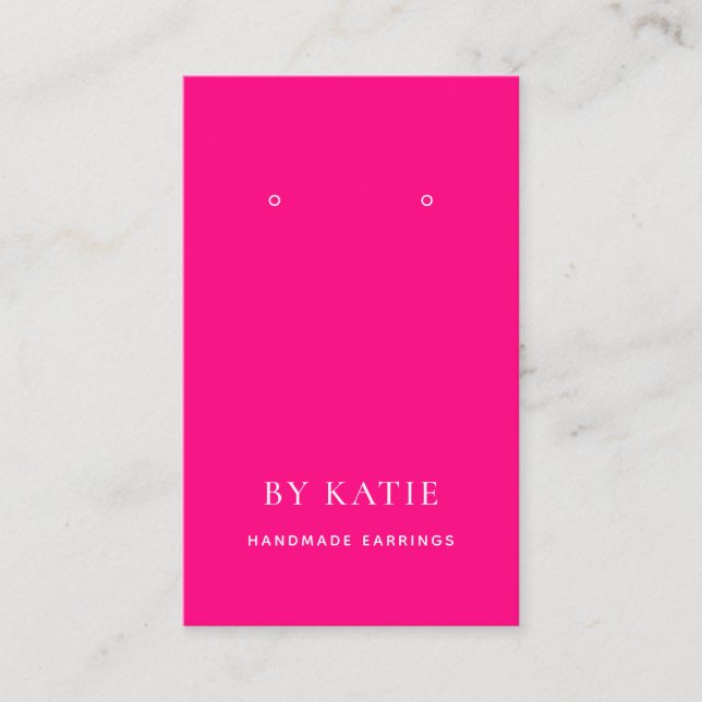 Hot-Pink-Benutzerdefinierte Ohrensichtkarte Visitenkarte (Vorderseite)