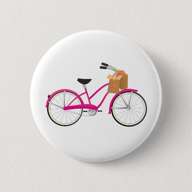 Hot PInk Bicycle with Orange Button (Vorderseite)