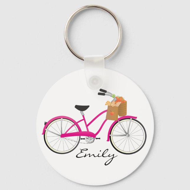 Hot PInk Bicycle with Orange Schlüsselanhänger (Vorderseite)