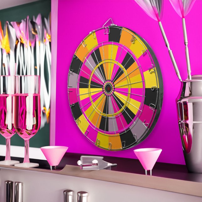 Hot Pink Black and Gold Gaming Room Spaß Dartscheibe (Von Creator hochgeladen)