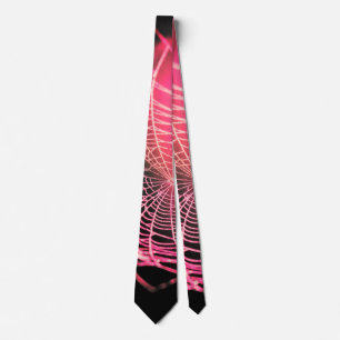 Hot Pink Black Creepy Spooky Spirit Web Krawatte