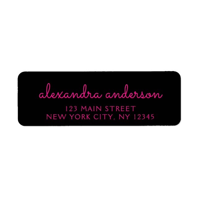 Hot Pink Black Girl Monogram Name Modern (Vorne)