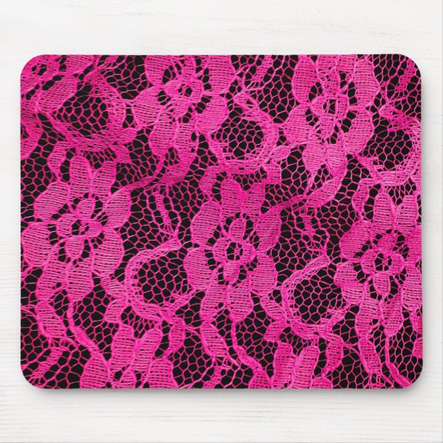 Hot Pink/Black Lace Look Mousepad (Vorne)